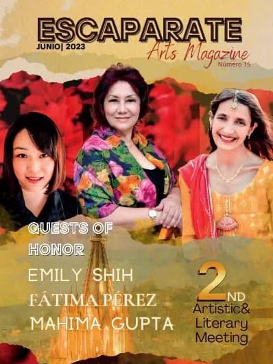 Portada de Escaparate Arts Magazine, número 15, con Fátima Pérez como invitada de honor del Segundo Encuentro Artístico y Literario