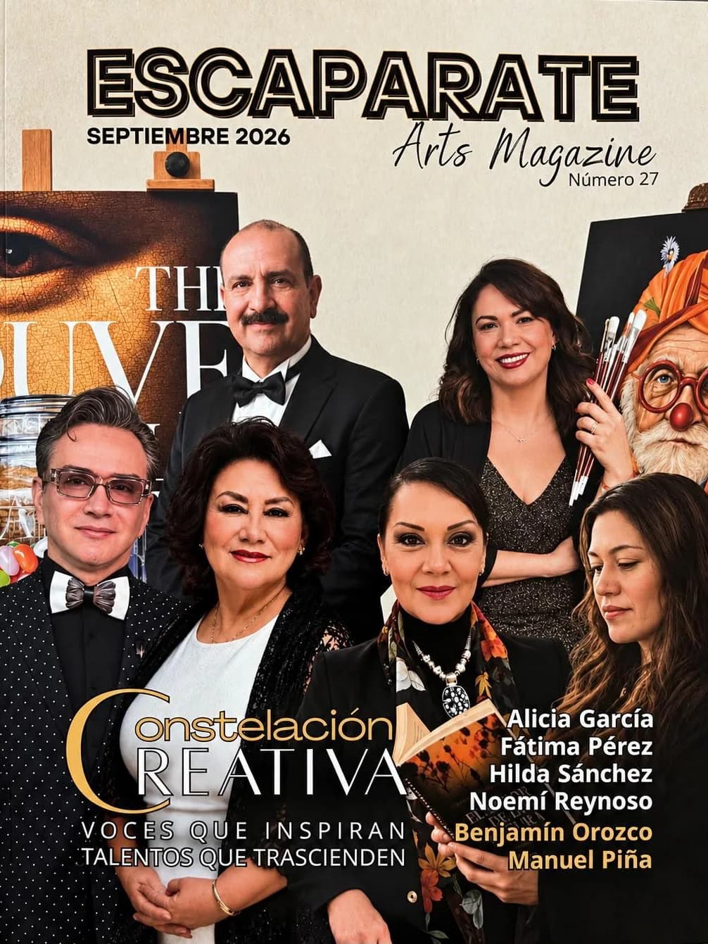 Portada de Escaparate Arts Magazine, número 27, «Constelación creativa», con Fátima Pérez entre los artistas destacados