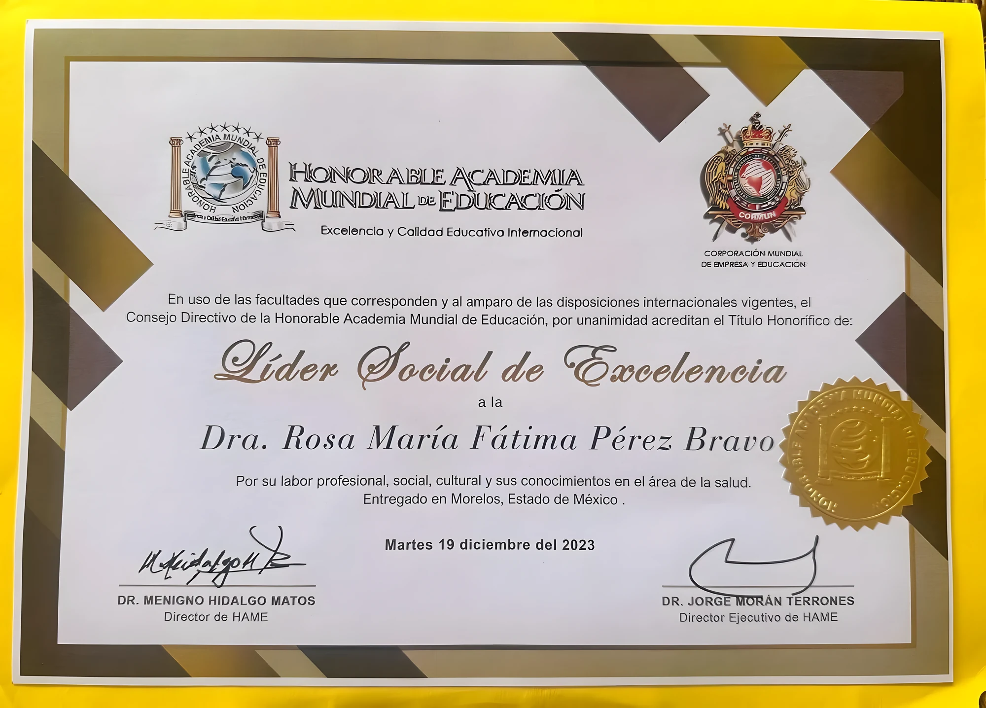 Líder Social de Excelencia. Morelos, México · 2023